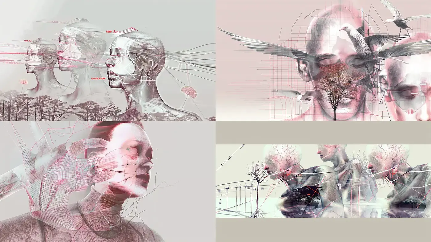 Futuristic and Ethereal Digital Portraits with Organic Elements - Midjourney sref style