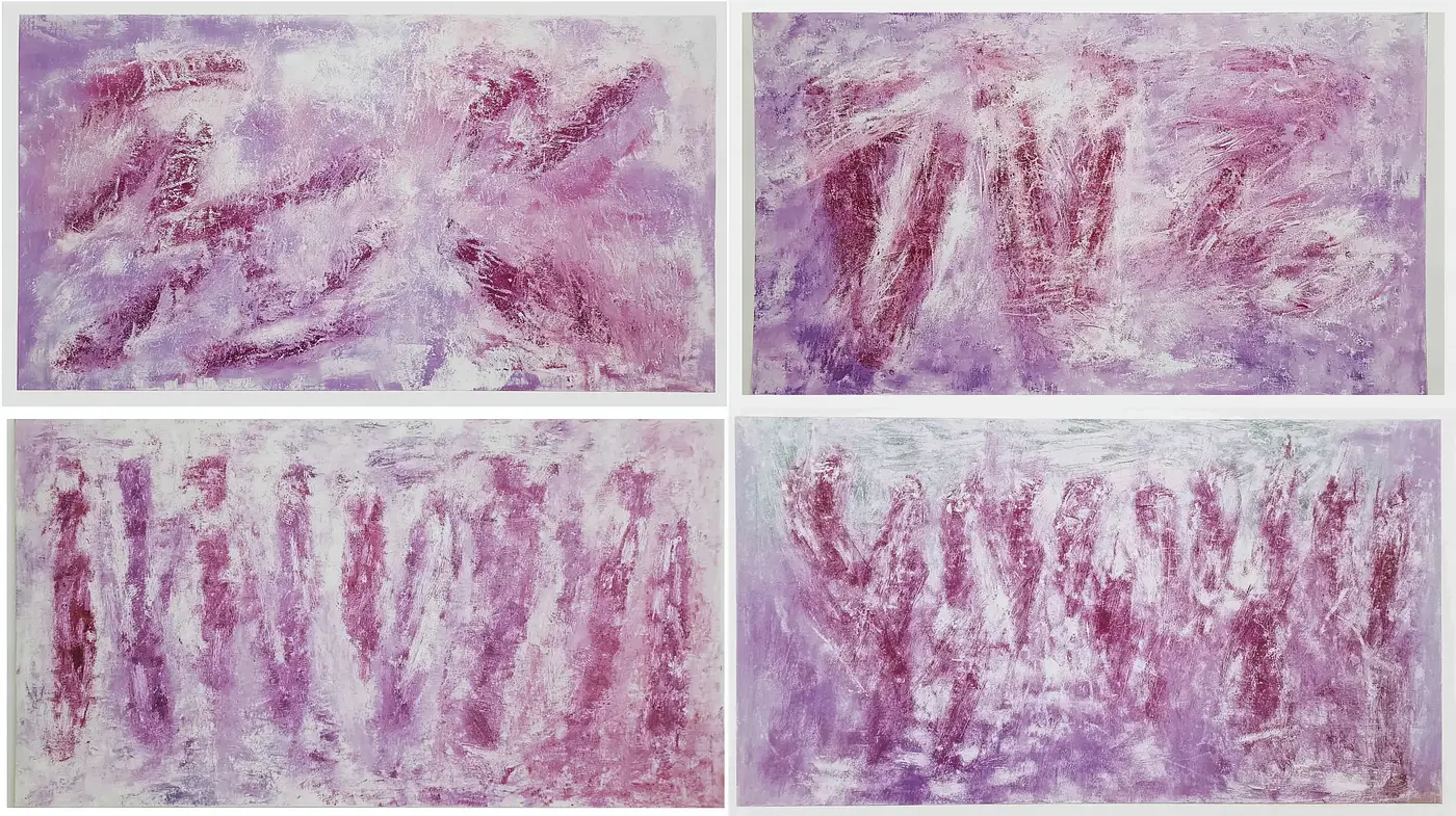Abstract expressions with a soft, textured ambiance - Midjourney sref style