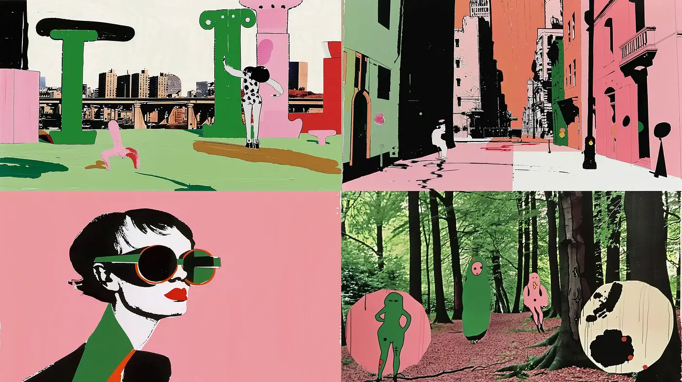 Contemporary Pop Art Fusion with Surrealist Undertones - Midjourney sref style