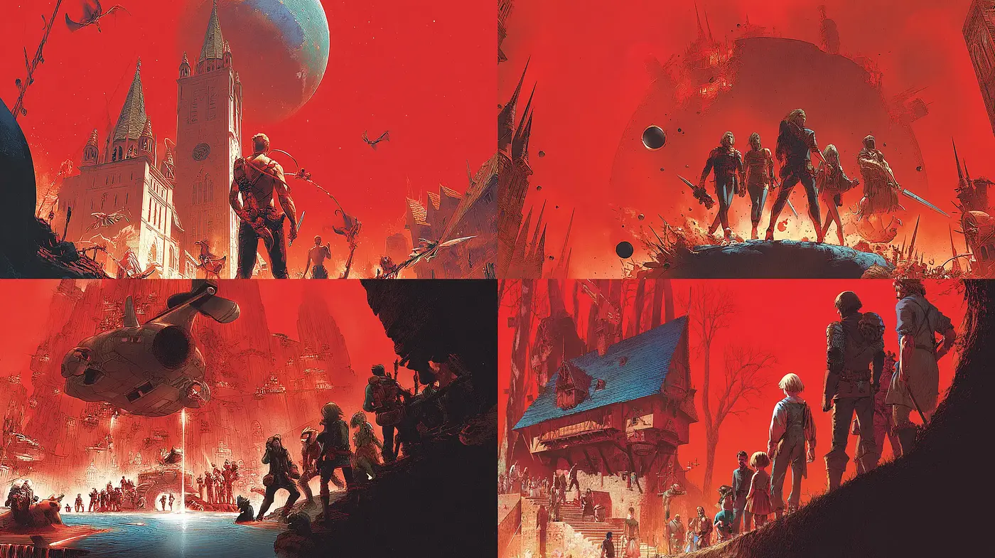 Cinematic, High-Contrast Sci-Fi Aesthetic with a Dramatic Presence - Midjourney sref style