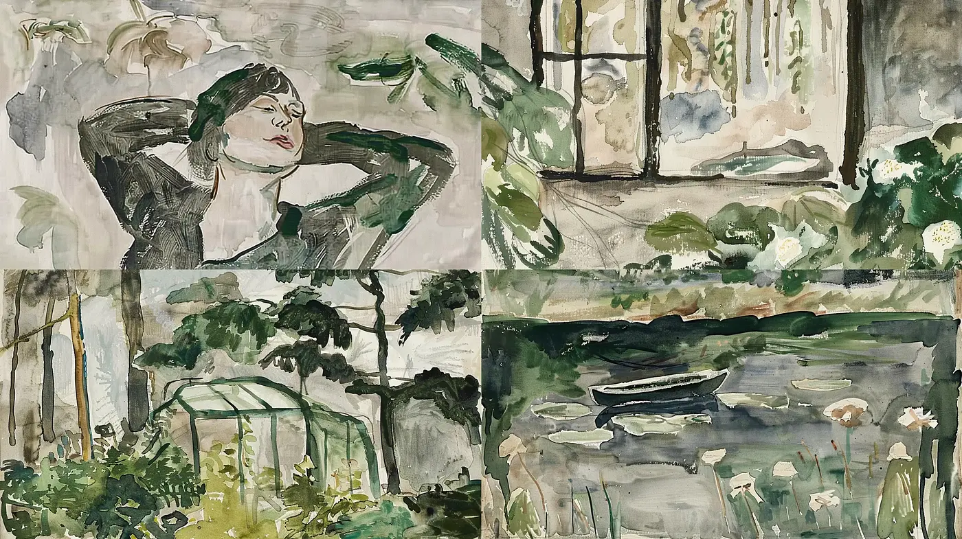Ethereal Watercolor Whispers: A Homage to Tranquility and Nature's Elegance - Midjourney sref style