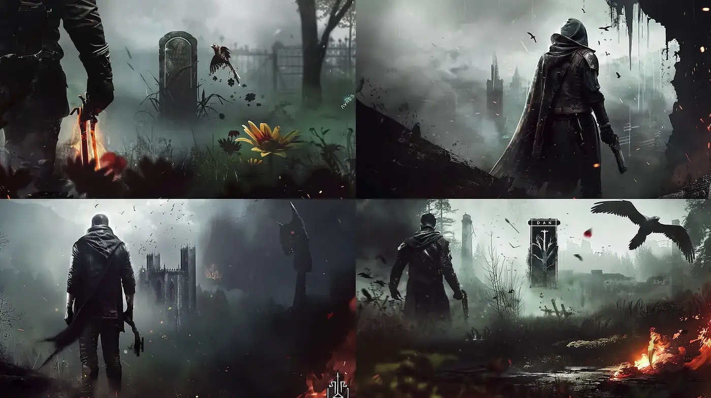 Dark and atmospheric digital art with hints of surrealism and melancholy - Midjourney sref style
