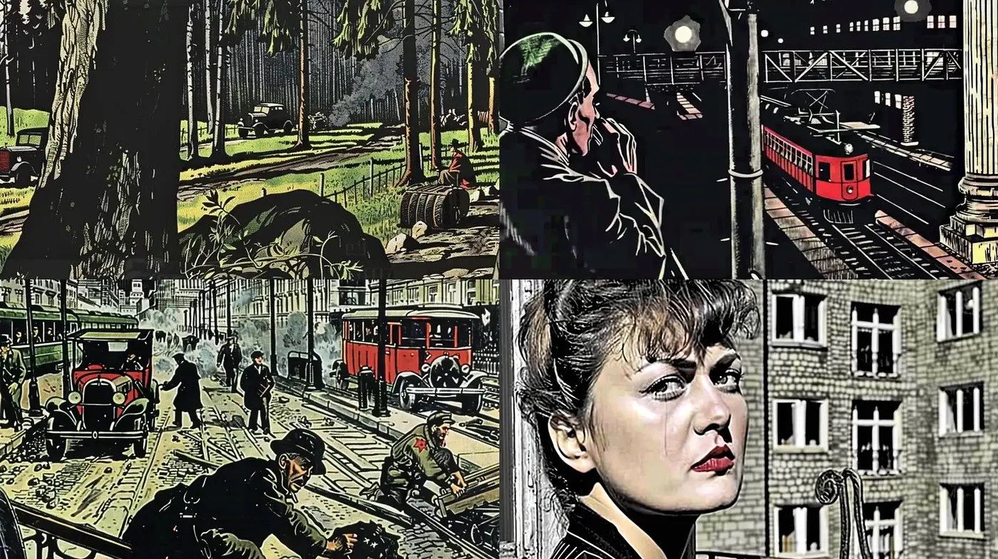 Noir-Inspired Lustrous Urban Tableaux - Midjourney sref style