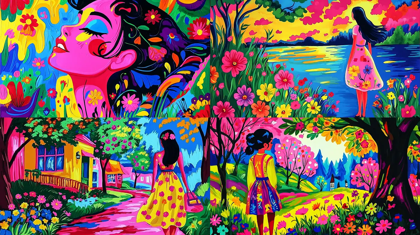 Vibrant Expressive Garden Fantasy - Midjourney sref style
