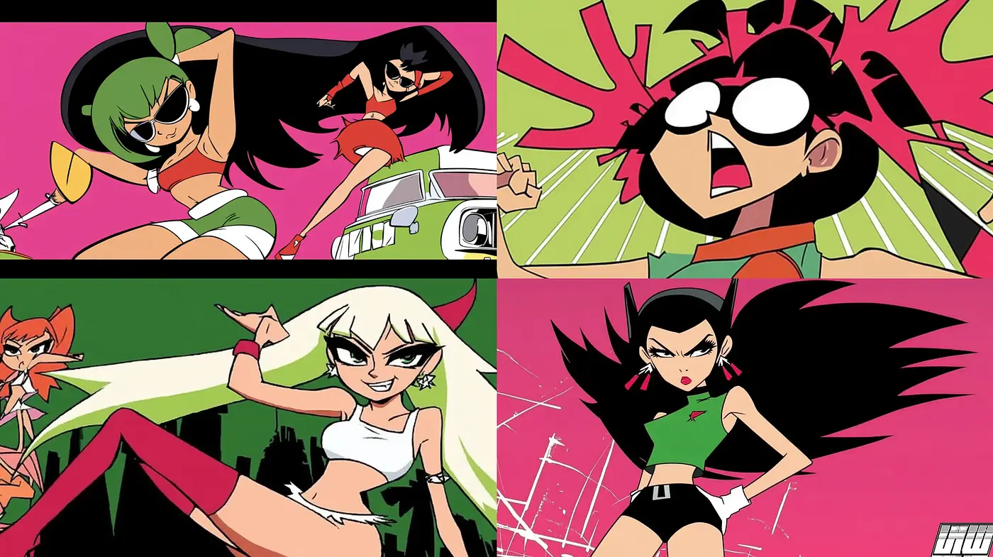 Dynamic Pop Art Extravaganza with a Cartoon Network Flair - Midjourney sref style