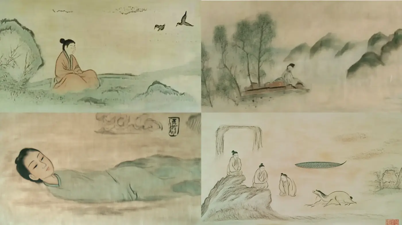 Tranquil Brushwork Harmonies: A Study of Ethereal Eastern Landscapes - Midjourney sref style