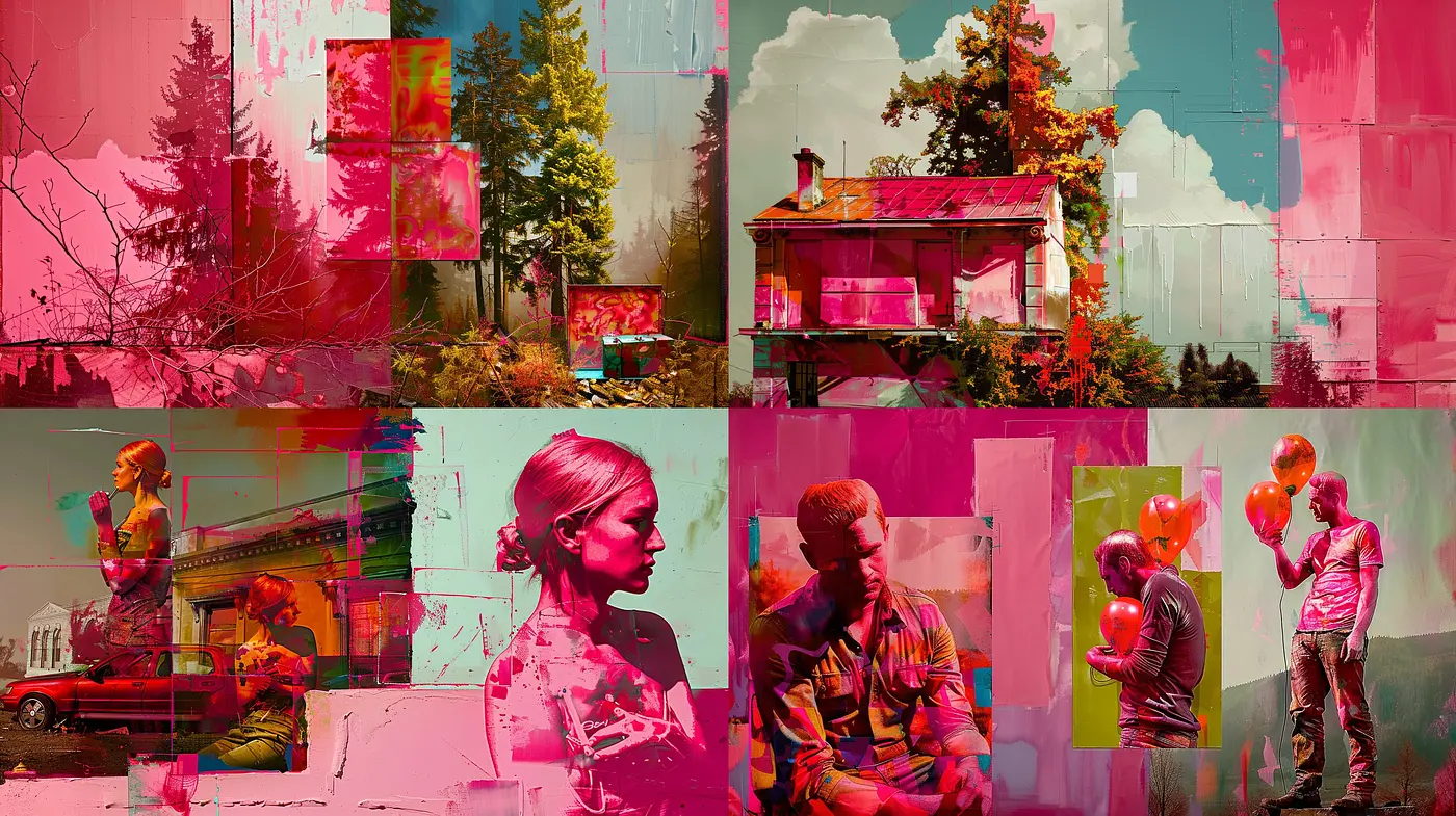 Synthetic Fusion of Vivid Chromatics and Stylized Contemporaneity - Midjourney sref style