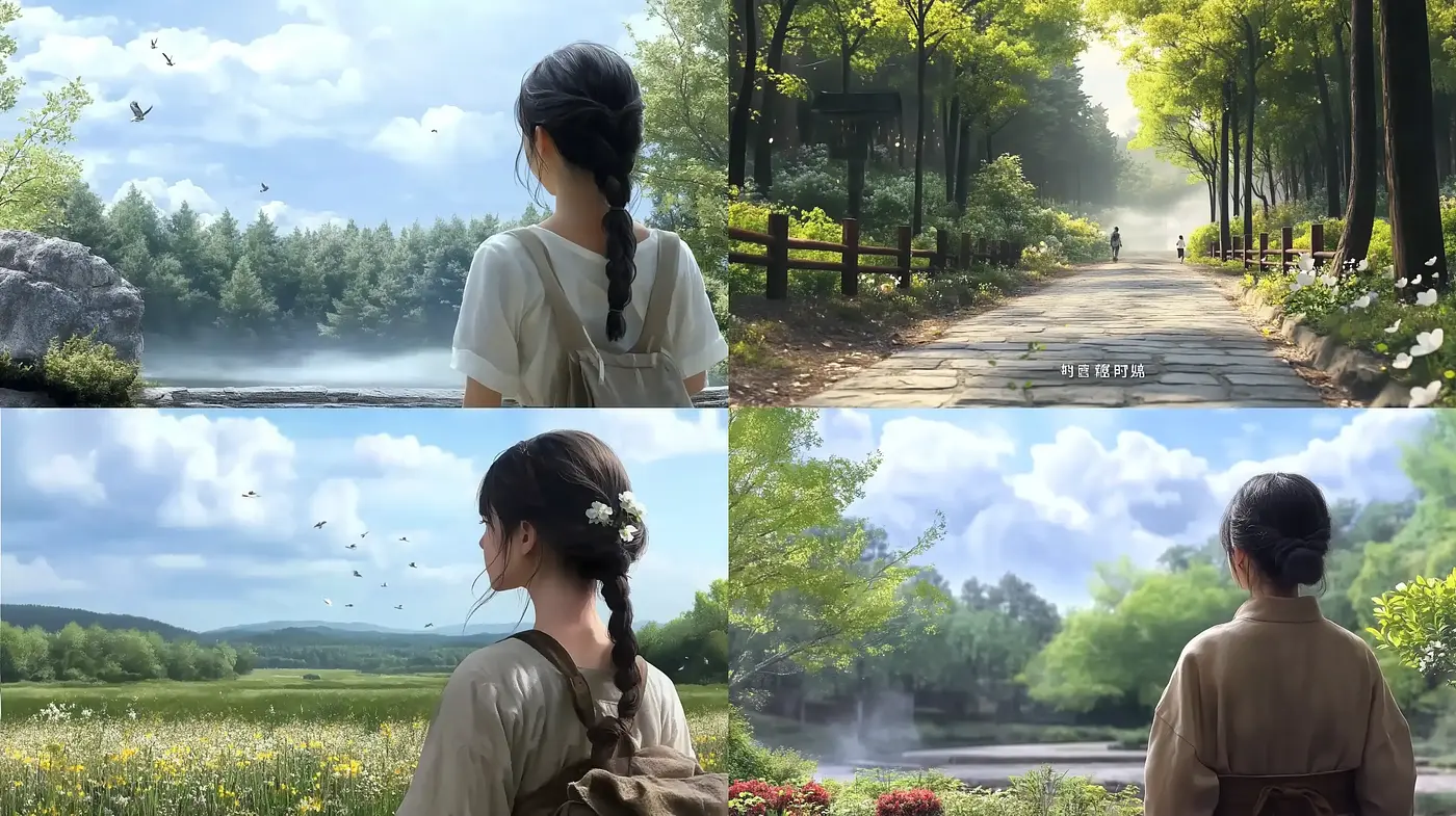 Tranquil Pastoral Vistas with a Soft Digital Paintbrush - Midjourney sref style