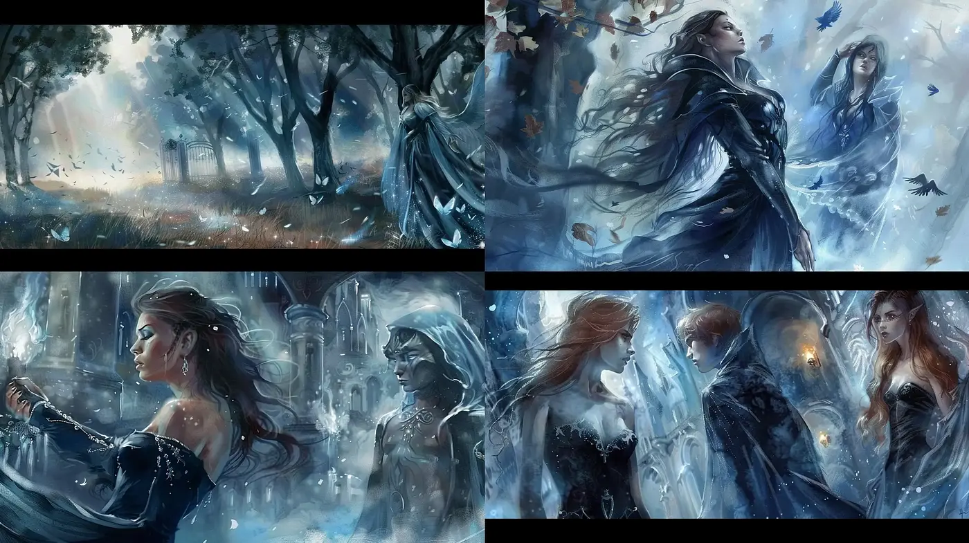 Ethereal Dreamscape Brushwork with Cool Tonal Serenity - Midjourney sref style