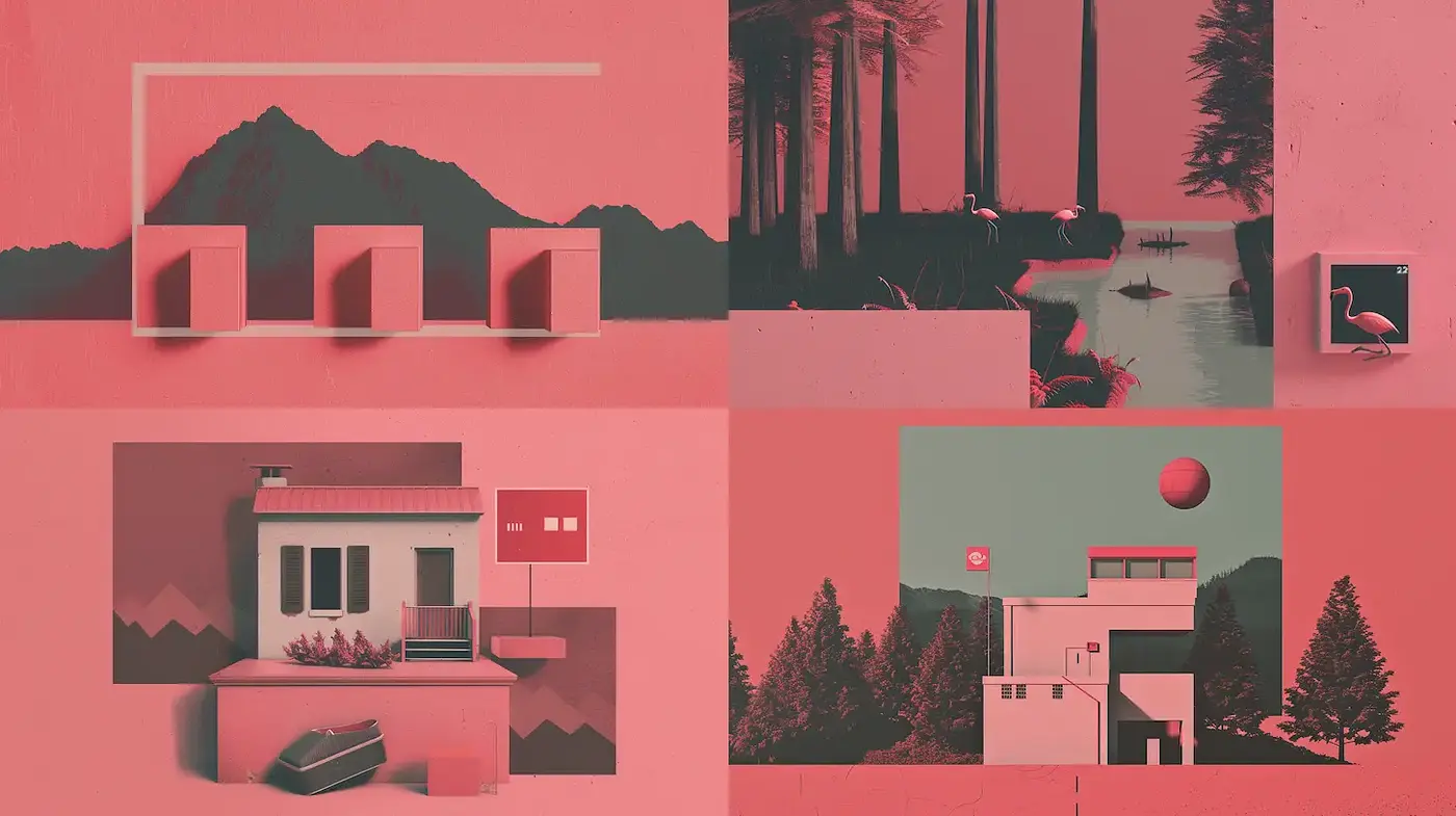 Contemporary Geometric Surrealism with a Muted Palette - Midjourney sref style