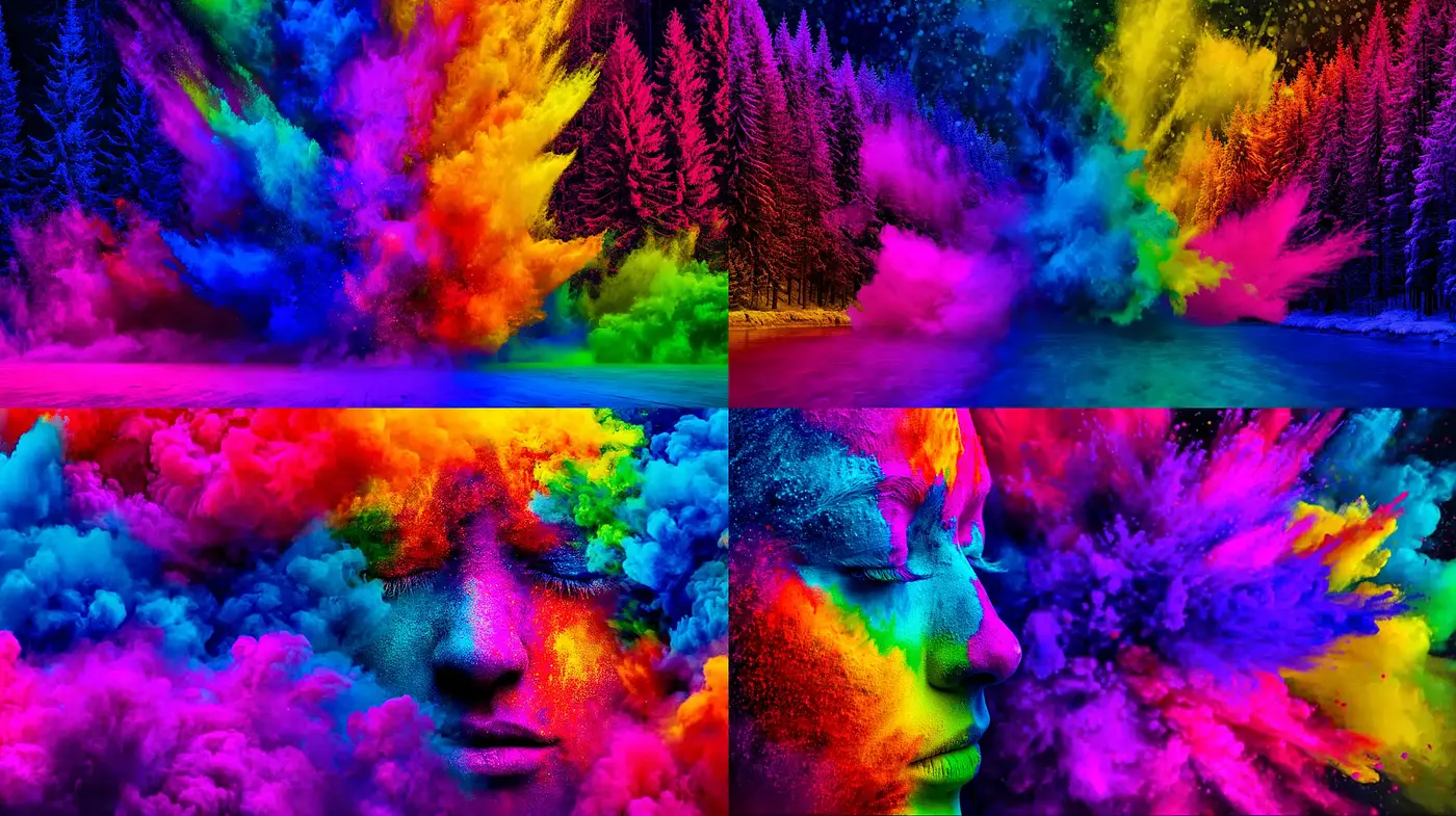 Vibrant and Abstract Surrealism with Ethereal Elements - Midjourney sref style