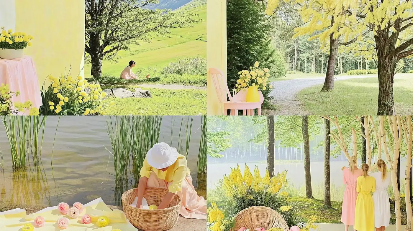 Idyllic Pastoral Serenity in Soft Pastels - Midjourney sref style