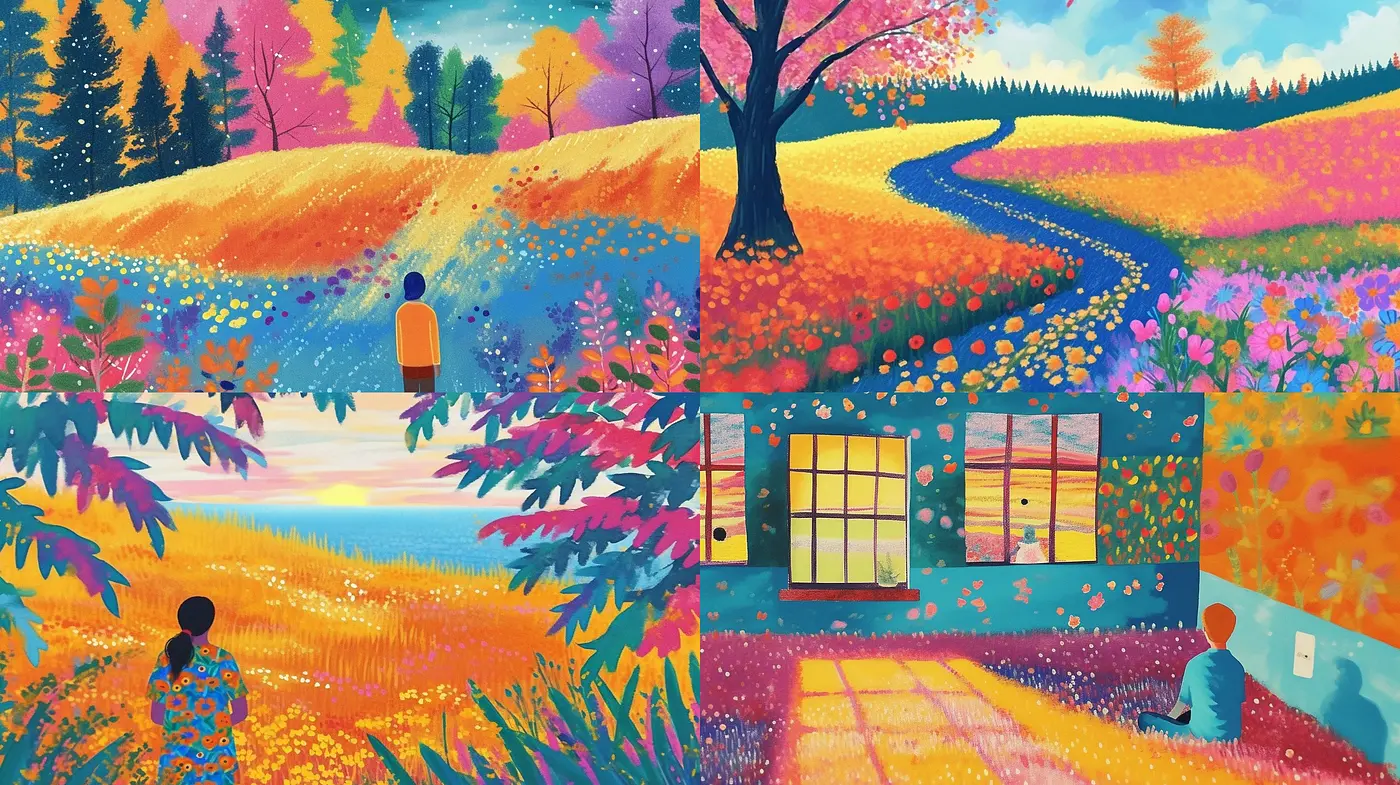 Vibrant Panorama: A Fusion of Fauvism and Modern Illustrative Techniques - Midjourney sref style