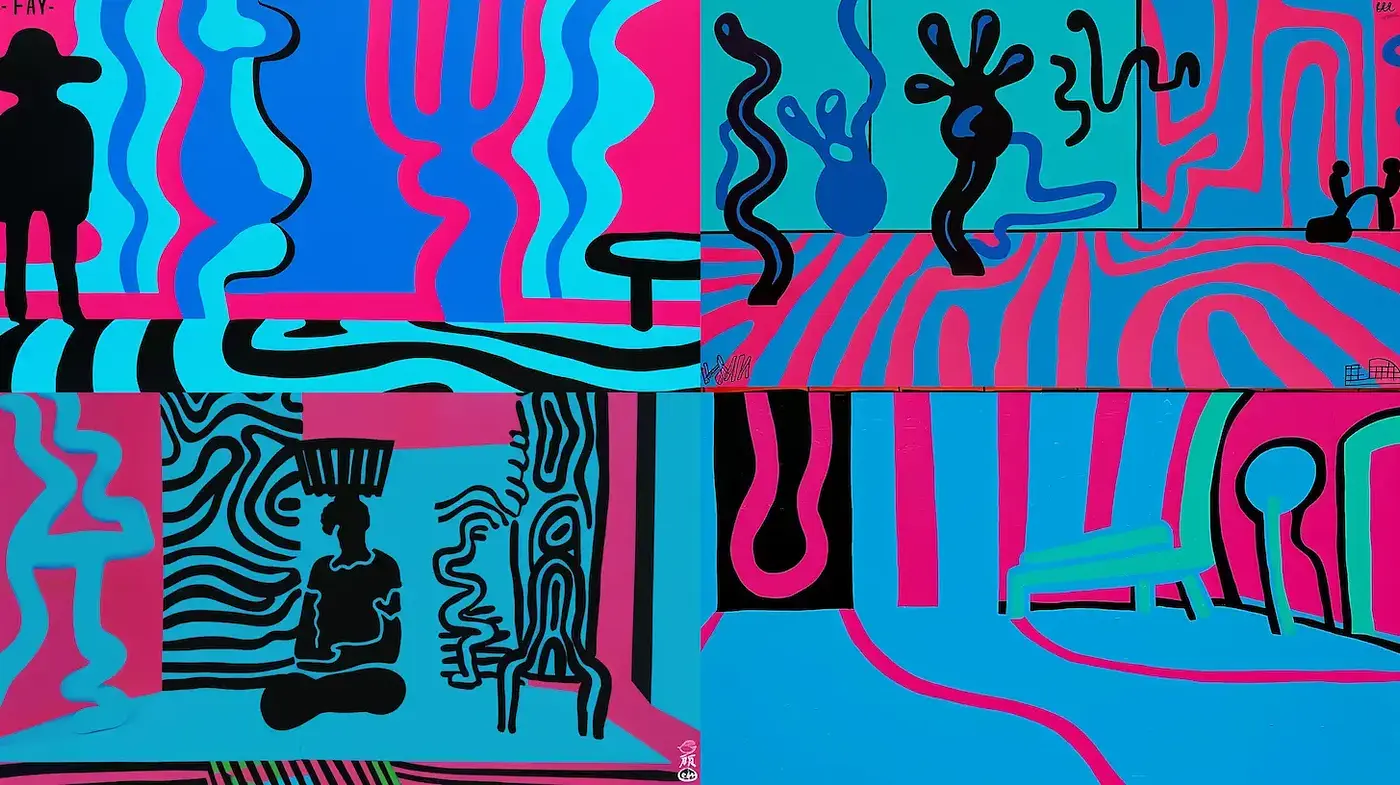 Vibrant and Abstract Expressions with Fluid Forms - Midjourney sref style