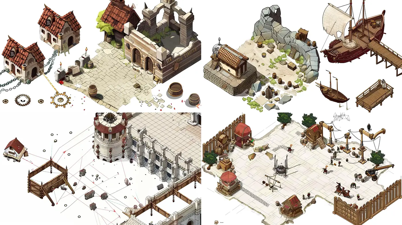Isometric Artisanal Tapestry: A Seamless Fusion of Pastel Tones and Intricate Details - Midjourney sref style