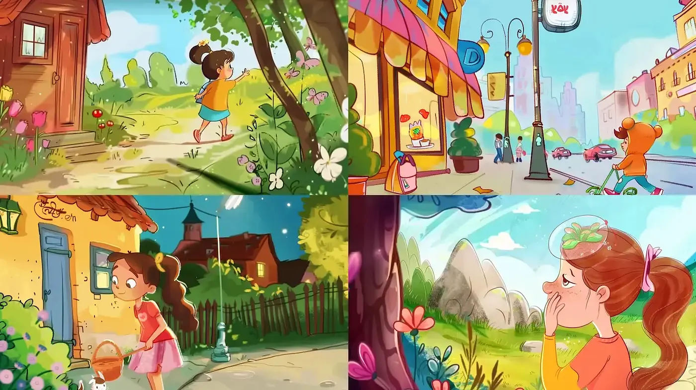 Vibrant and Whimsical Illustrations with a Playful Atmosphere - Midjourney sref style