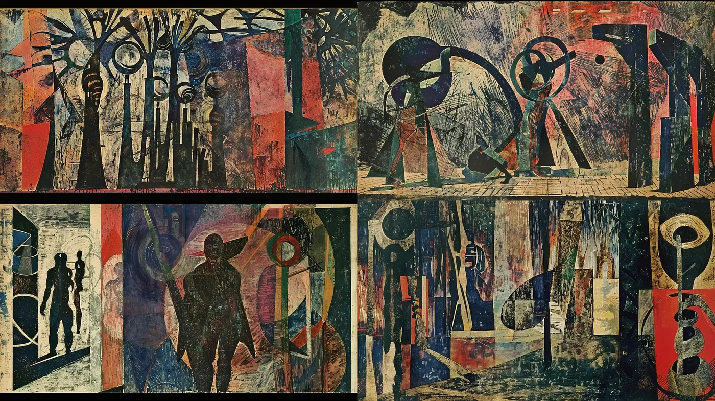 Abstract Textured Tapestry of Timeless Elegance - Midjourney sref style