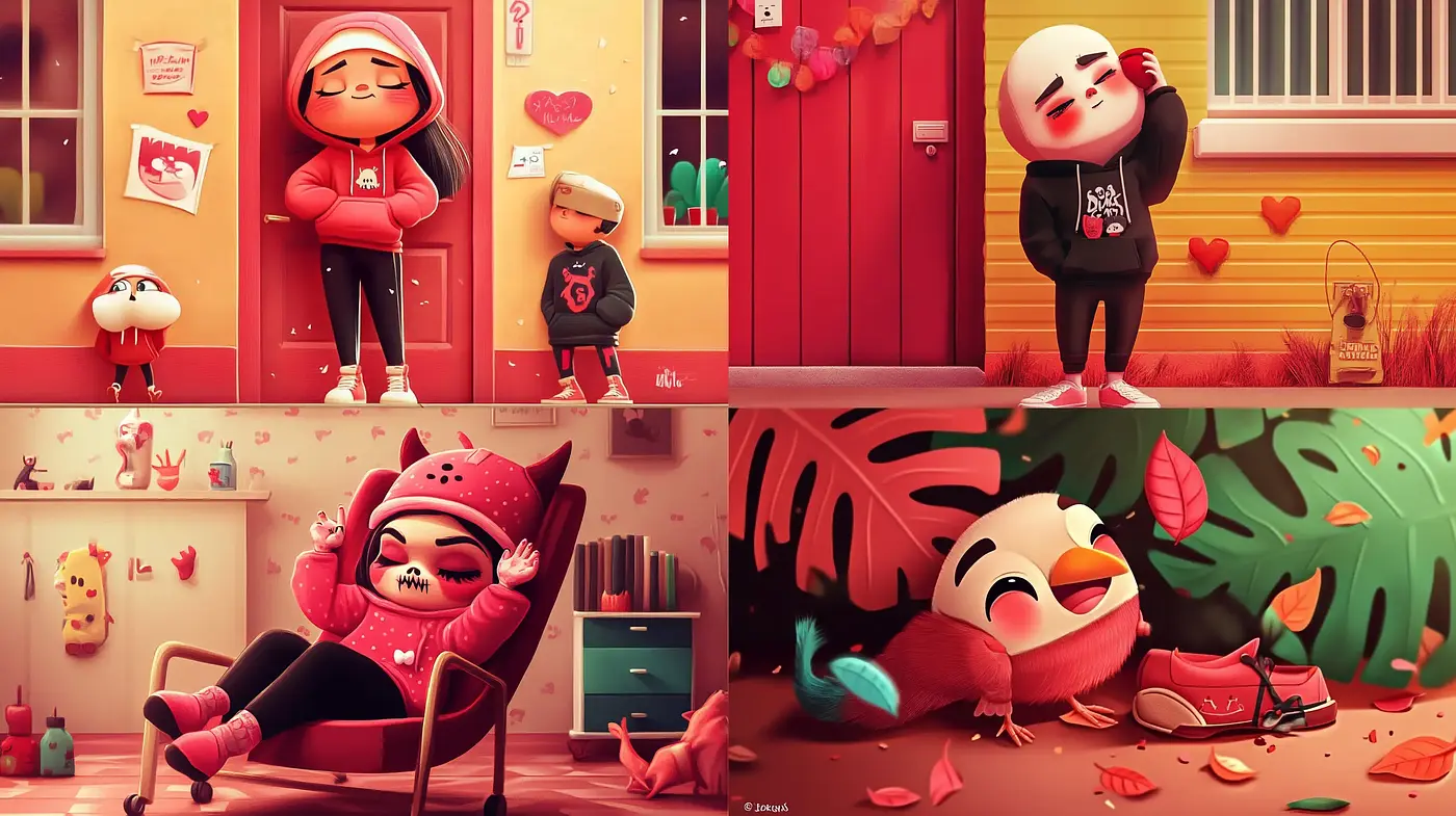 Warm Toned Whimsical Toon Renderings - Midjourney sref style