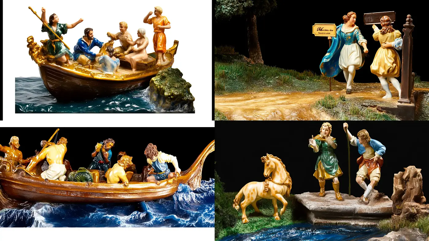 Baroque Voyage through Vivid Storybook Realms - Midjourney sref style