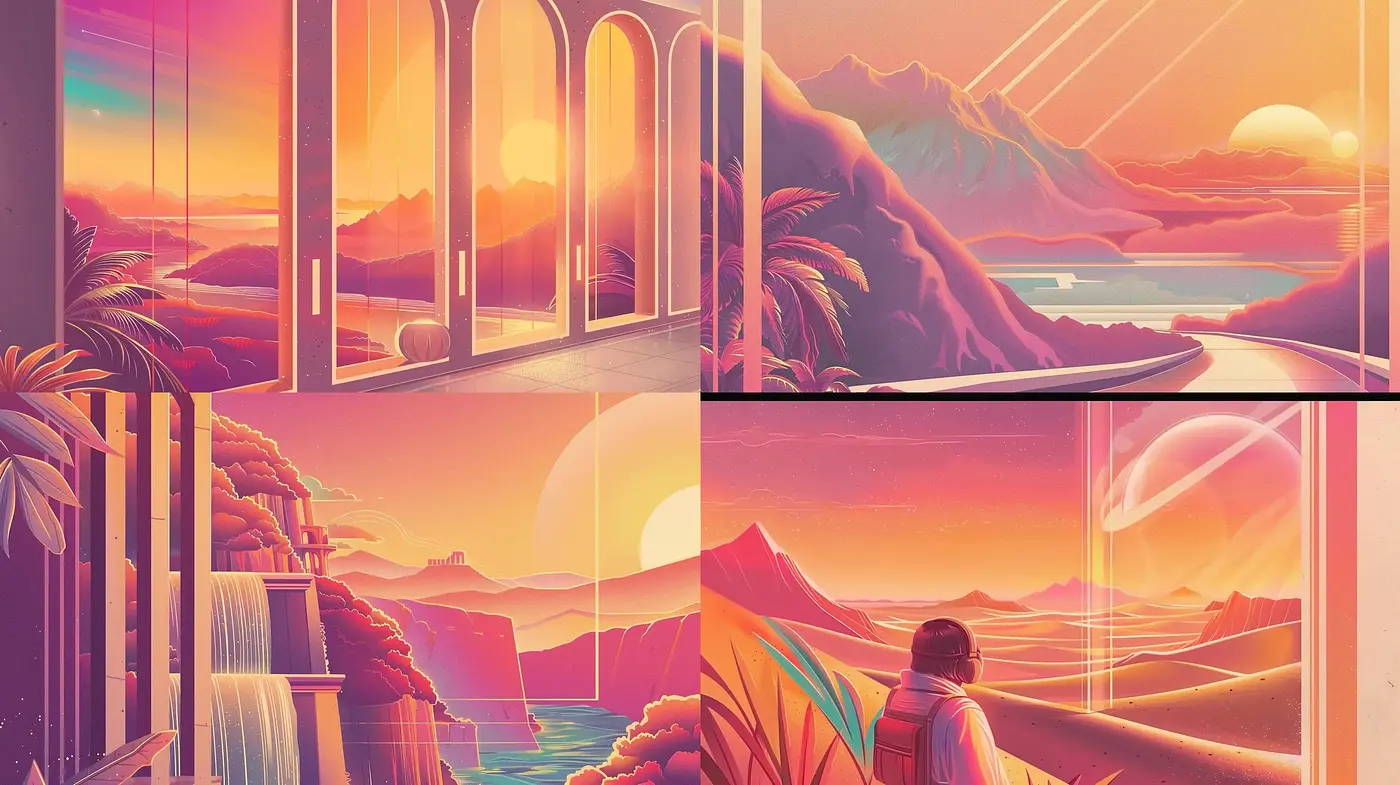 Synthetic Dreamscape: A Serene Convergence of Pastel Horizons - Midjourney sref style