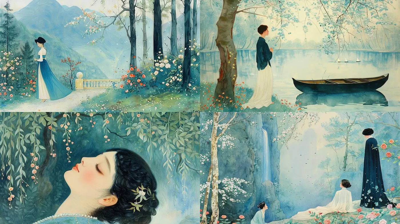 Ethereal Serenity in Pastel: A Dreamlike Fusion of Nature and Elegance - Midjourney sref style