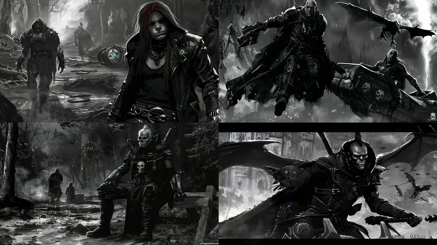 Gothic Monochromatic Fusion with Surrealist Undertones - Midjourney sref style