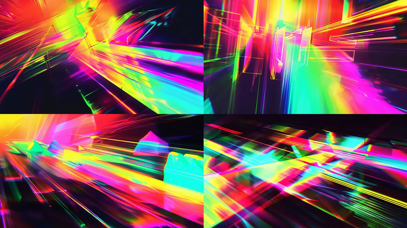 Psychedelic Luminescence: A Dazzling Symphony of Neon Abstracts - Midjourney sref style