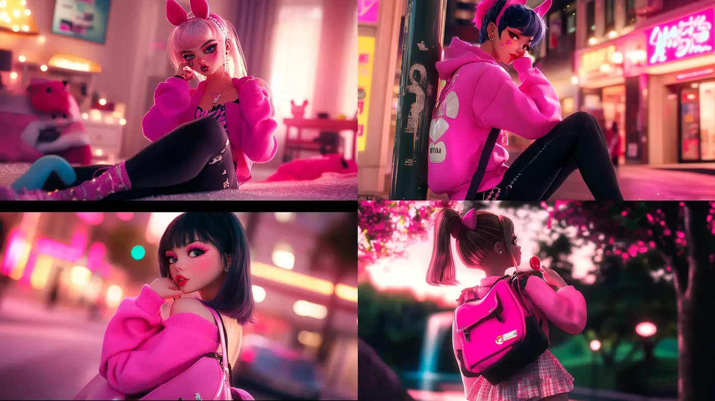 Neon Noir Cyberpunk Aesthetic with Manga Influences - Midjourney sref style