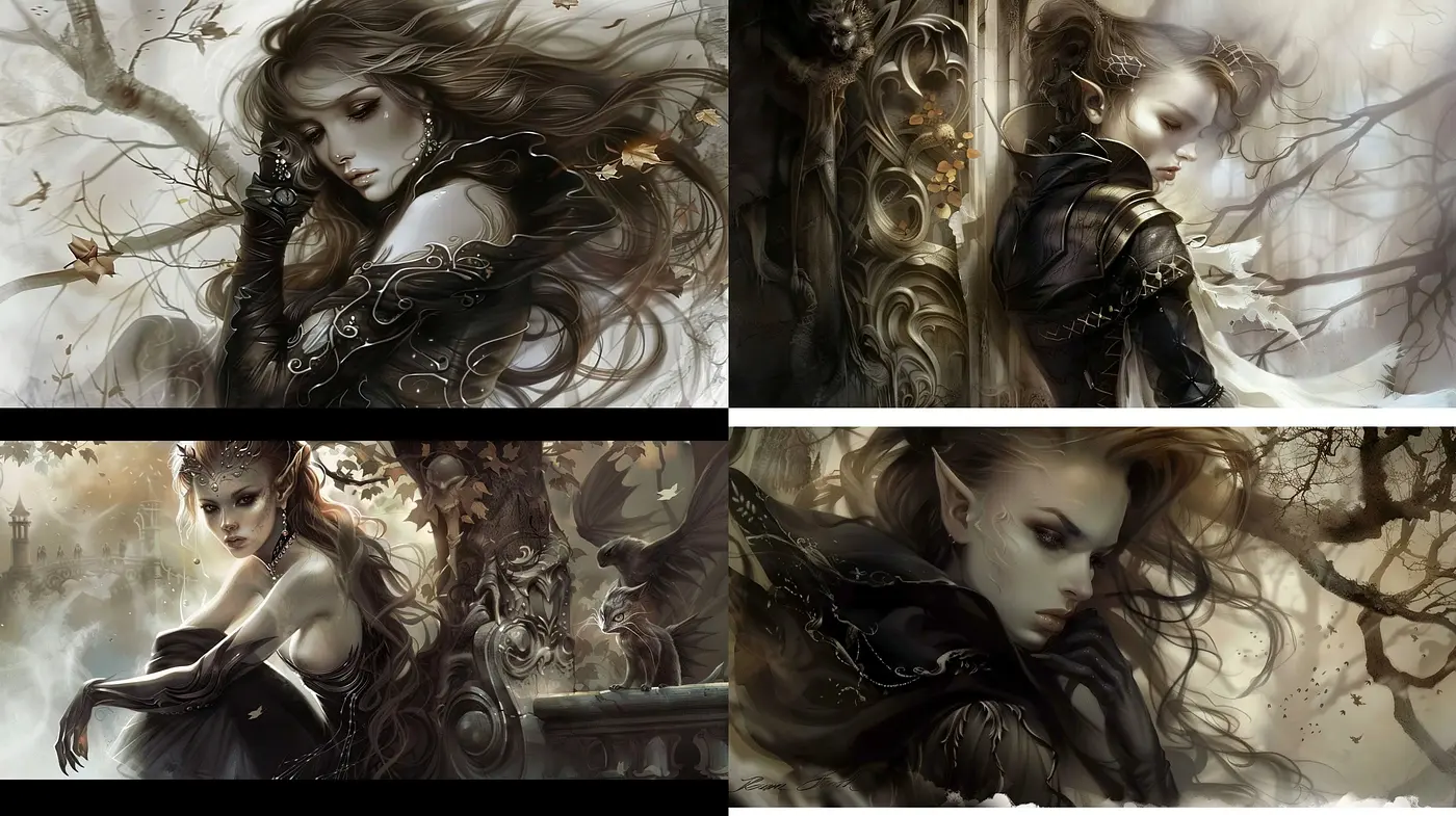 Ethereal Sepia Tones: A Fusion of Surrealism and Fantasy Art - Midjourney sref style