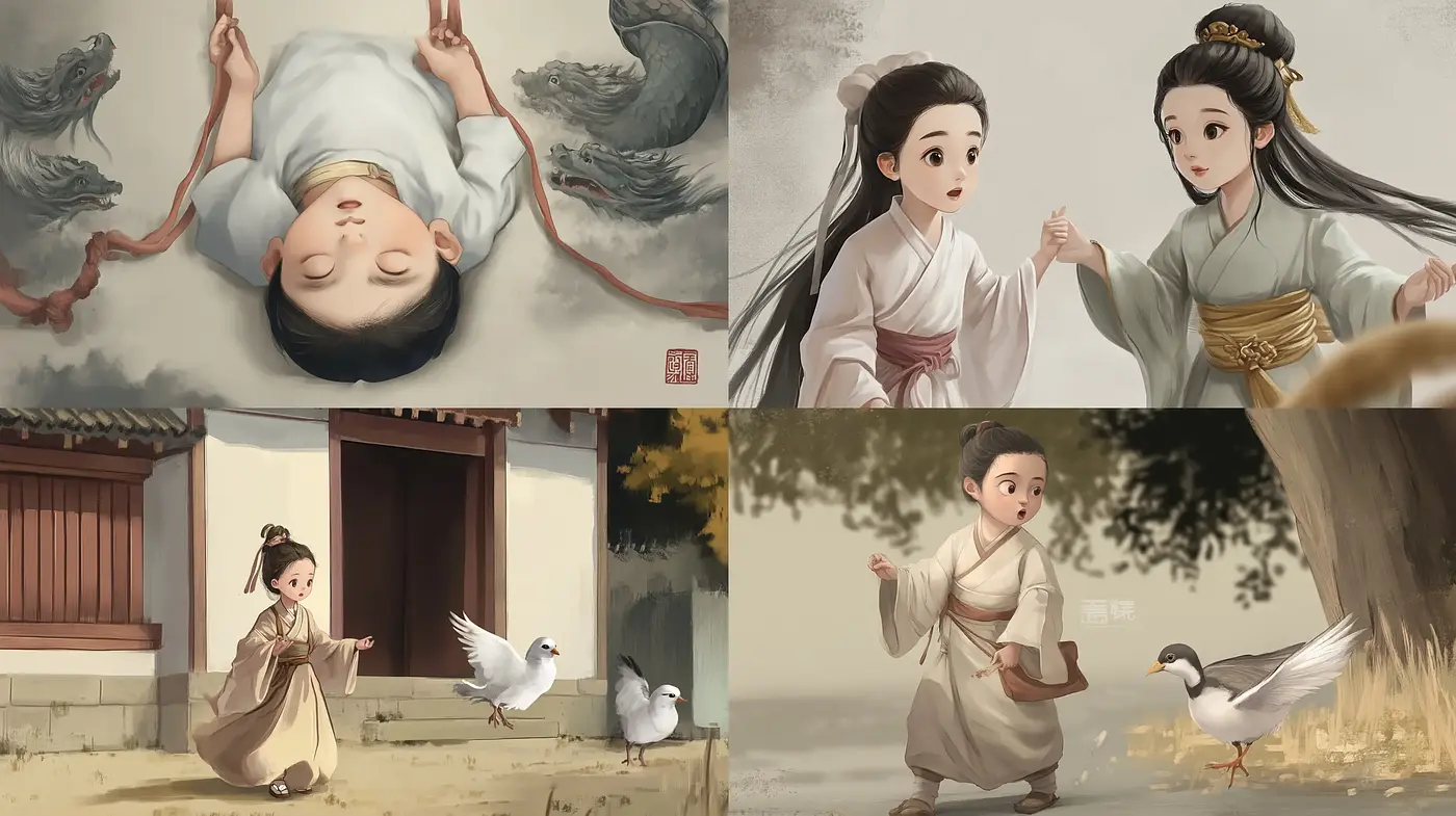 Tranquil Elegance in Historical East Asian Illustration - Midjourney sref style