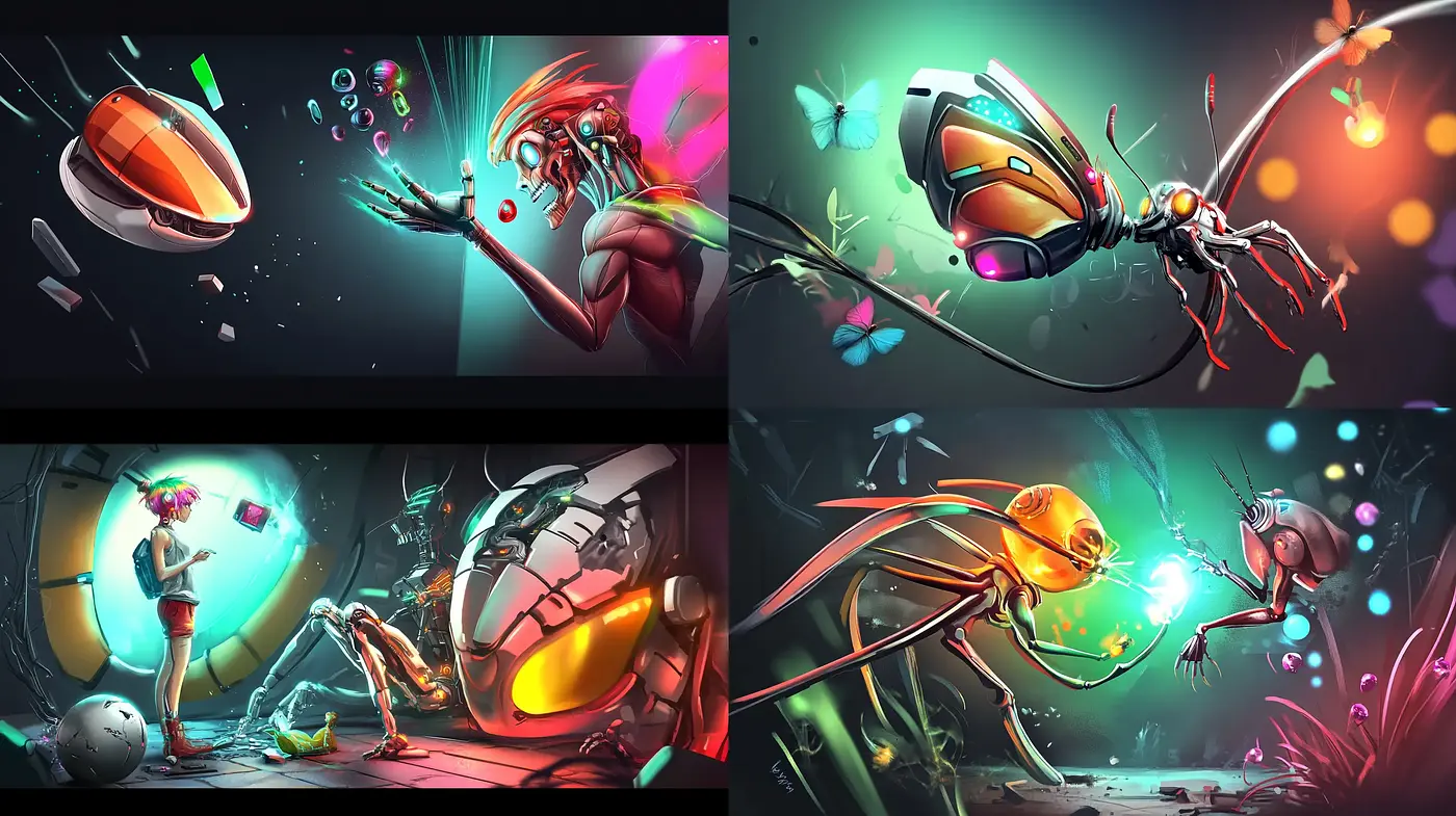 Whimsical Luminescent Dreamscape with Neon Vibrancy - Midjourney sref style