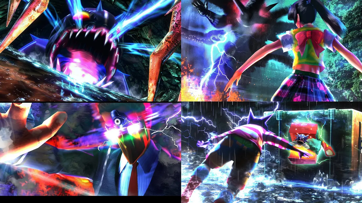 Vibrant Energetic Luminescence: A Fusion of Dynamic Anime Action and Vivid Neon Glow - Midjourney sref style