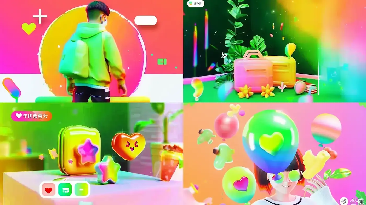 Vibrant and Playful Aesthetic Merging Whimsy and Modern Design - Midjourney sref style
