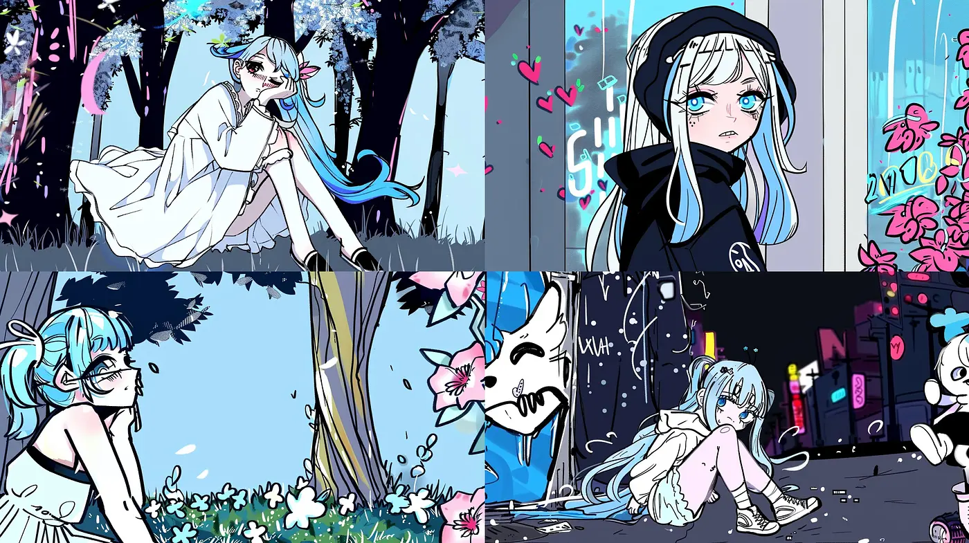 Synthetic Dreamscape: A Harmonious Blend of Anime Aesthetic with a Digitally Painted Mood - Midjourney sref style