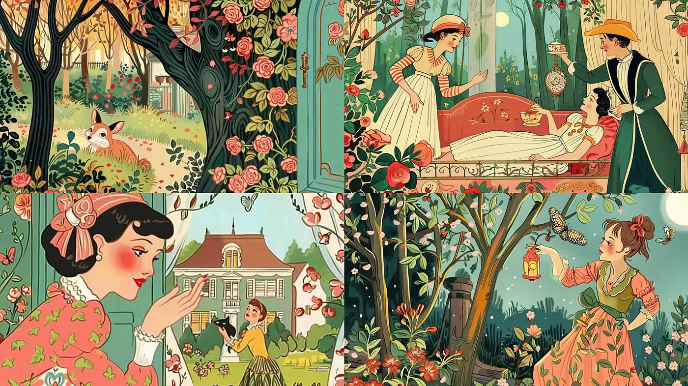 Enchanted Storybook Nostalgia: A Homage to Golden Age Illustrations - Midjourney sref style