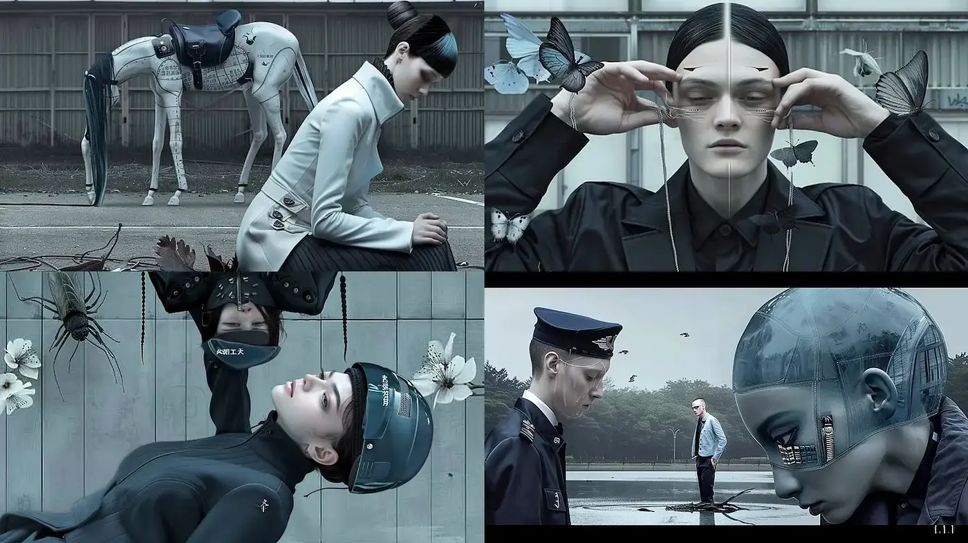 Sleek, futuristic aesthetic with a surreal undertone - Midjourney sref style