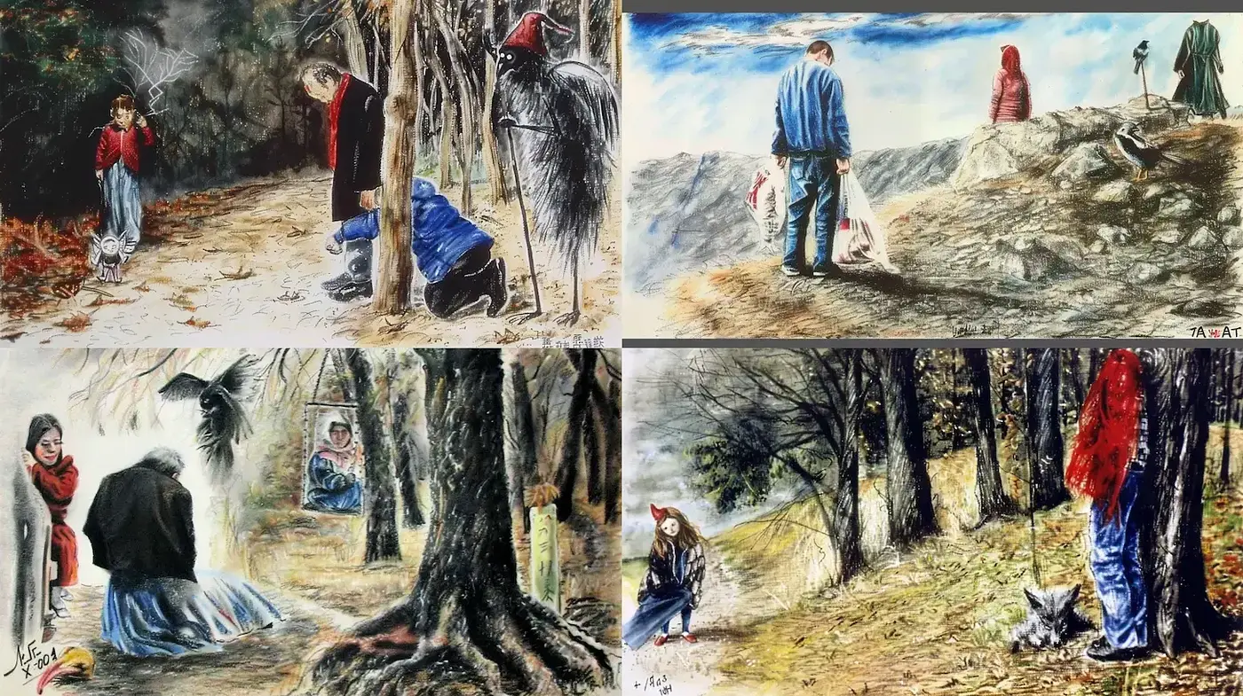 A Harmonious Blend of Narrative and Emotion in Contemporary Visuals - Midjourney sref style
