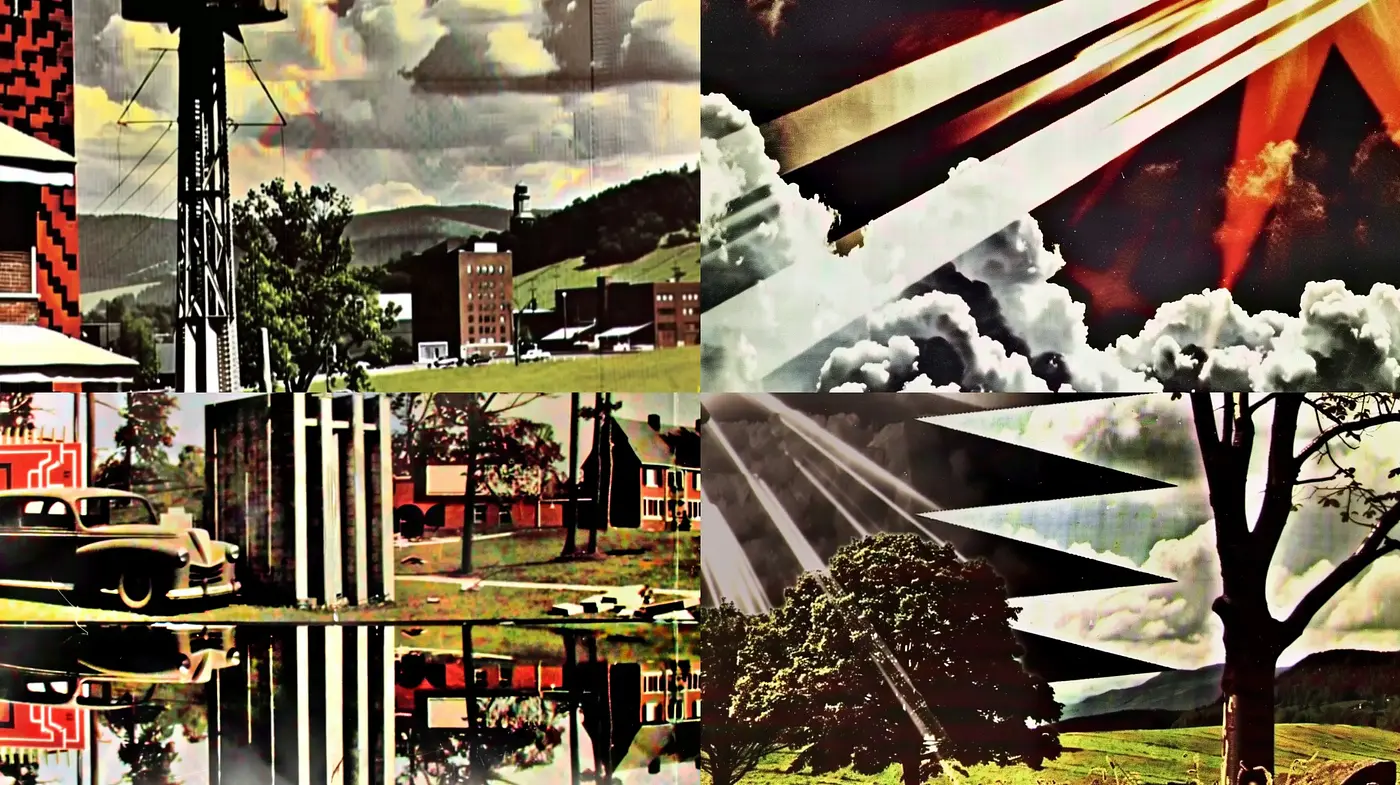 Retro-Futuristic Collage with Surrealist Undertones - Midjourney sref style