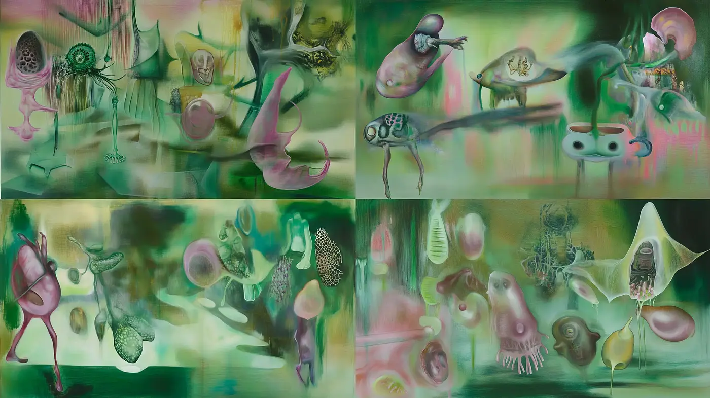 Ethereal Dreamscape Explorations in Surrealist Hues - Midjourney sref style