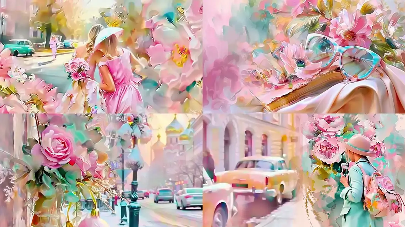 Whimsical Vintage Floral Aesthetics with a Dreamy Feel - Midjourney sref style