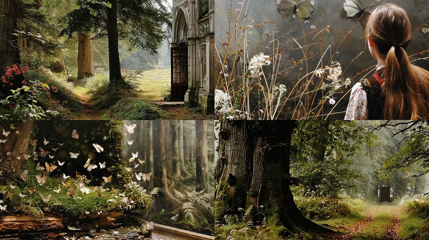 Enchanted Forest Whispers: A Symphony of Earth Tones and Light - Midjourney sref style