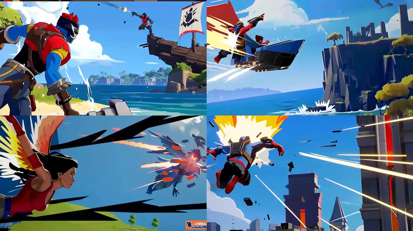 Dynamic Stylized Action Scenes with a Contemporary Graphic Influence - Midjourney sref style