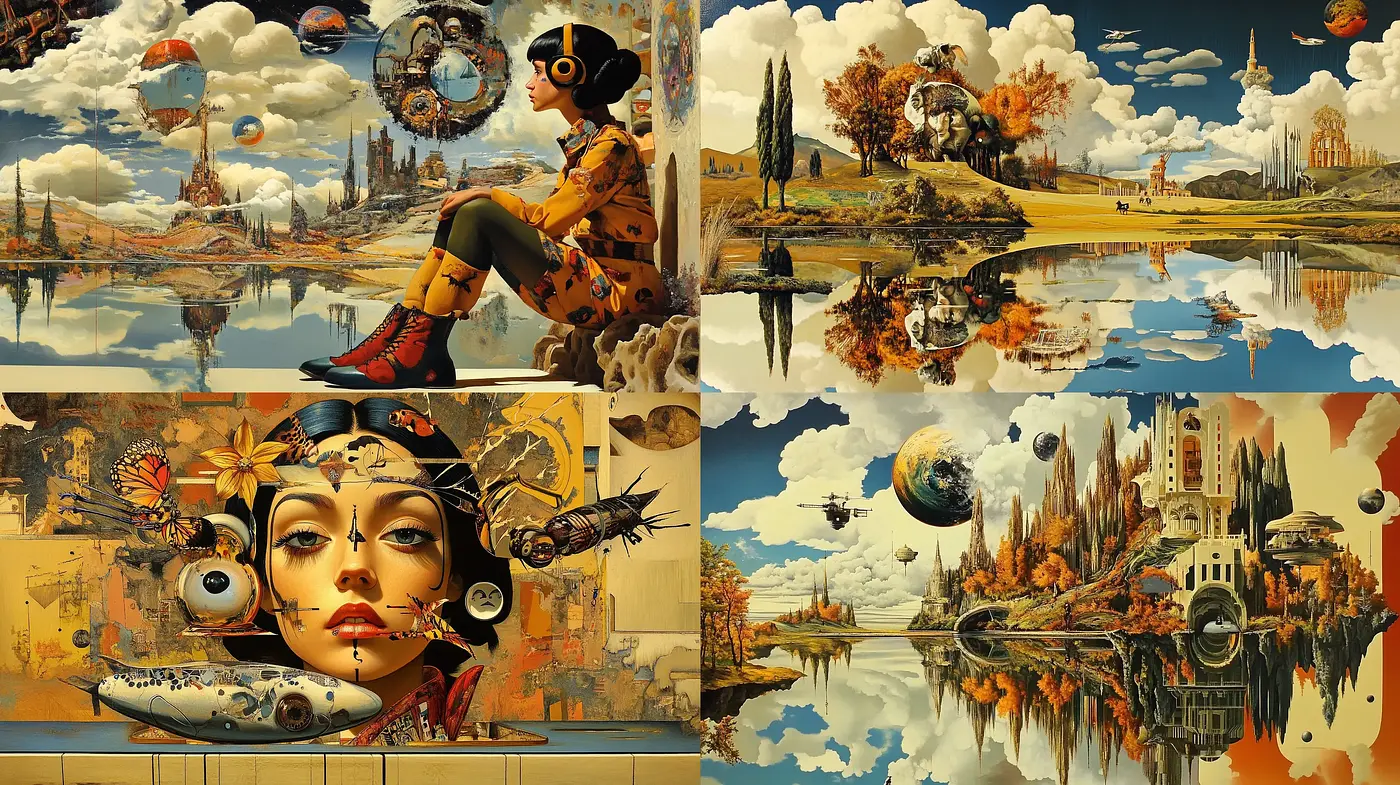 Steampunk Reverie: A Dystopian Tapestry of Retrofuturistic Delights - Midjourney sref style