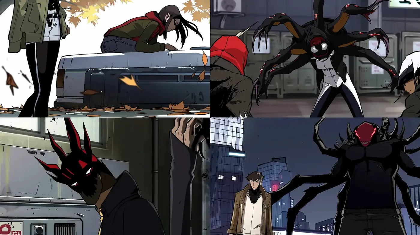 Dynamic Urban Scenes Featuring Stylized Characters and Elements - Midjourney sref style