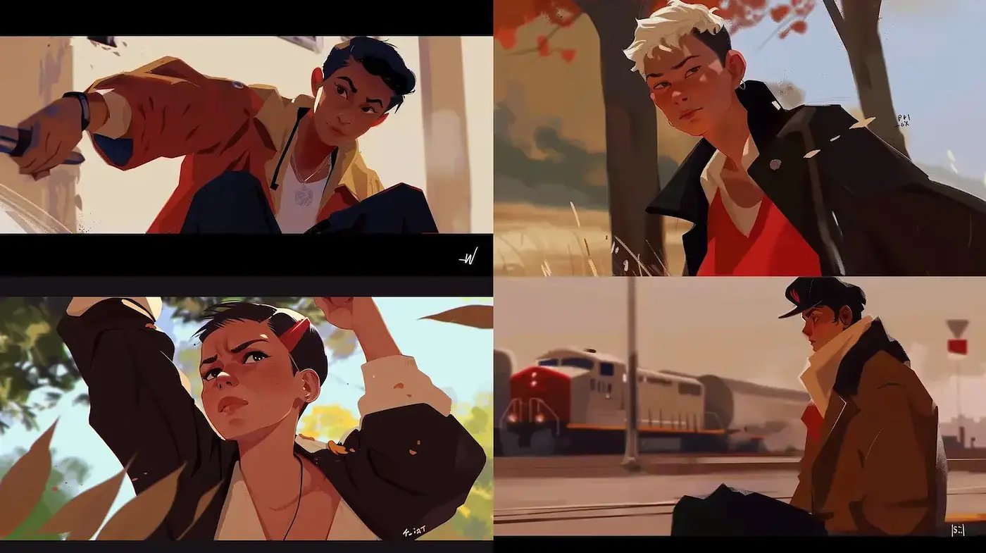Contemporary Character Portraits with an Urban Vibe and Expressive Features - Midjourney sref style