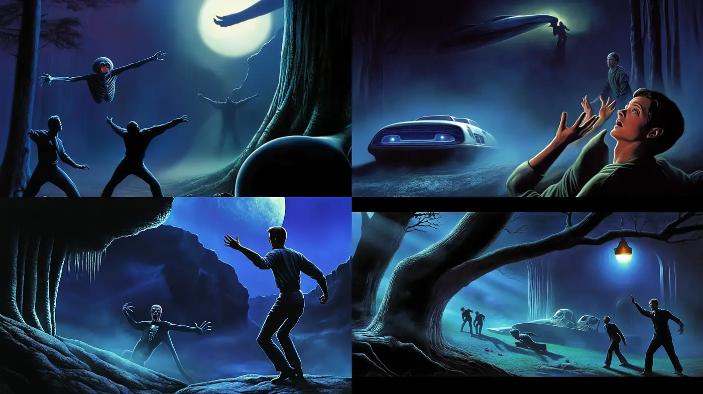 Luminous Nocturnal Tableau with Surreal Overtones - Midjourney sref style