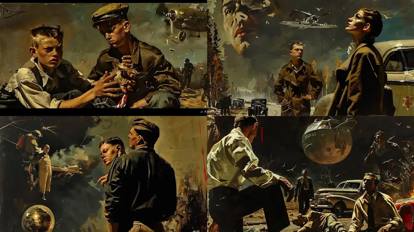 Dramatic and Evocative Vintage War Imagery with a Rich Color Palette - Midjourney sref style