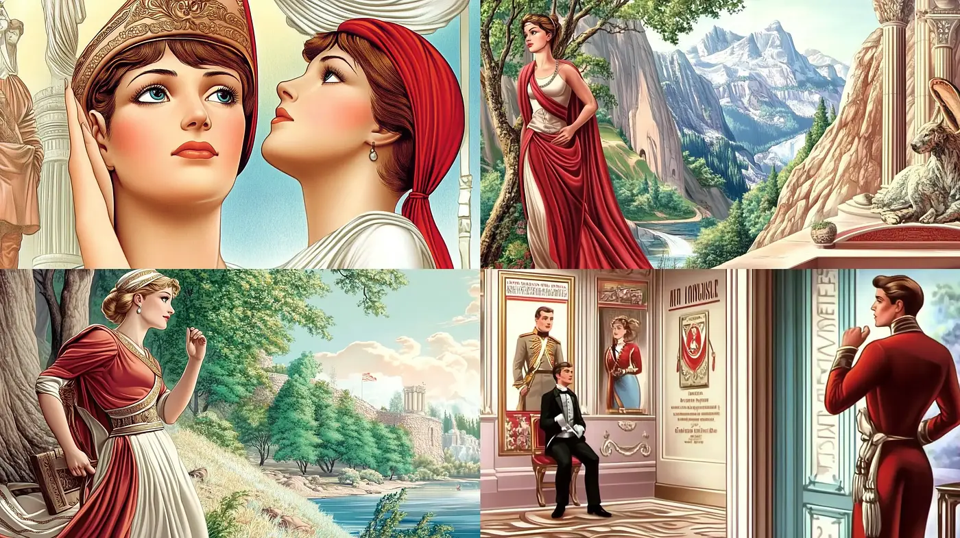 Elegant Vintage Storybook Illustration Exploration - Midjourney sref style