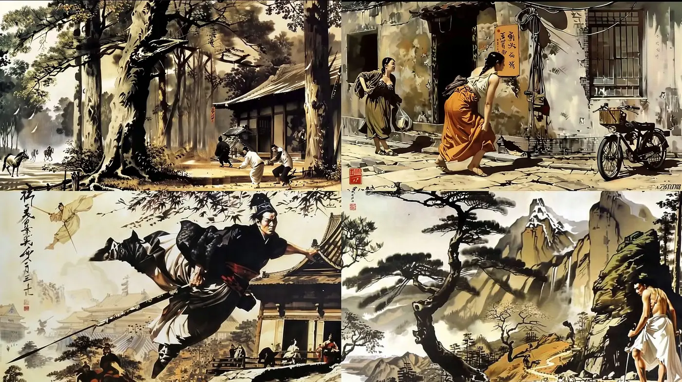 Ethereal Eastern Vistas: A Fusion of Traditional Asian Ink Art and Mythical Storytelling - Midjourney sref style