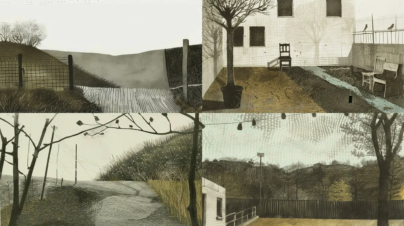Monochromatic Time-Lapse: A Nostalgic Ode to Etched Memories - Midjourney sref style